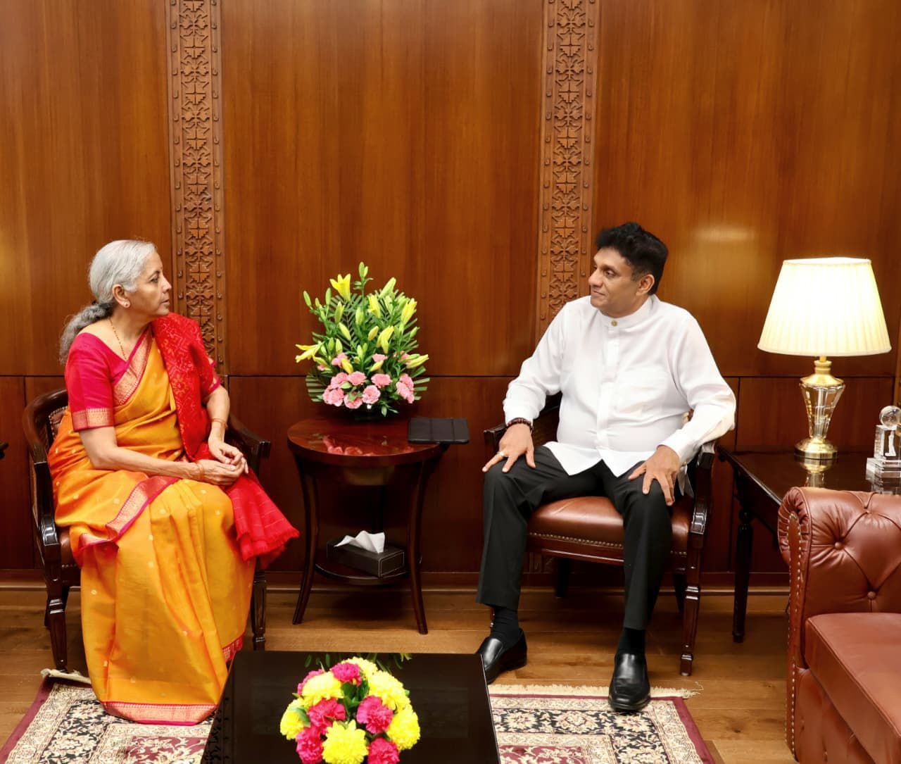 Opposition Leader Meets Indian Finance Minister Nirmala Sitharaman in New Delhi